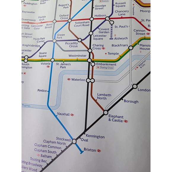 LONDON UNDERGROUND Tube Detailed Map Wall Print Poster 36x24 - Picture 7 of 9